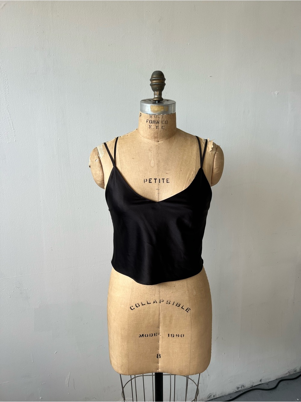 bebe x naven Black Double-Strap Satin tank top